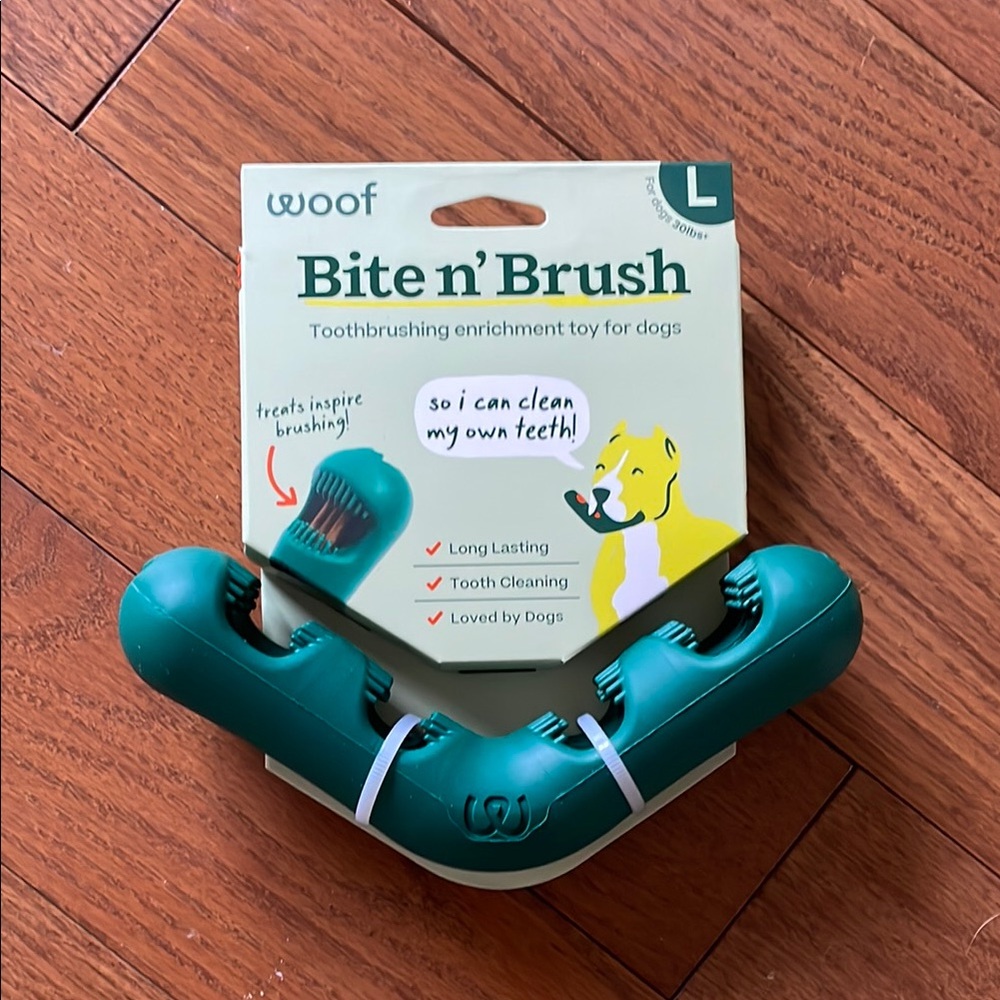 Woof Bite n' Brush Dog Toy - Green